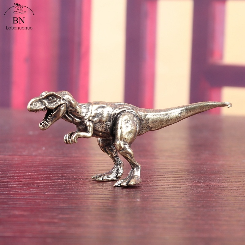 Dinosaur And Craft - Solid Brass Jurassic Dinosaurs Small Statue