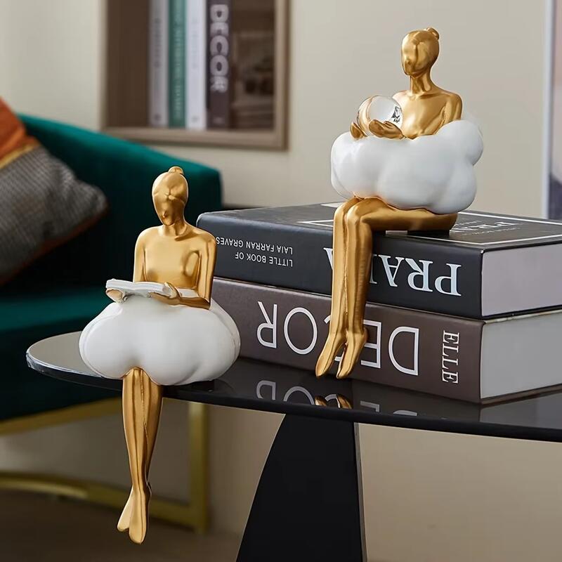 Art And Craft Studio - Nordic Cloud Dress Girl Statue Resin