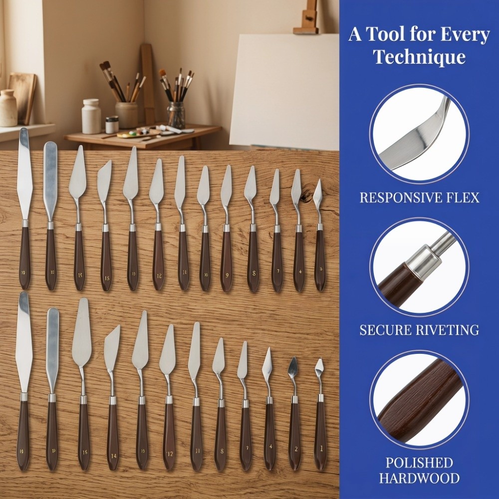 Painting Knife Palette - 18PCS solid stainless steel Stainless Steel