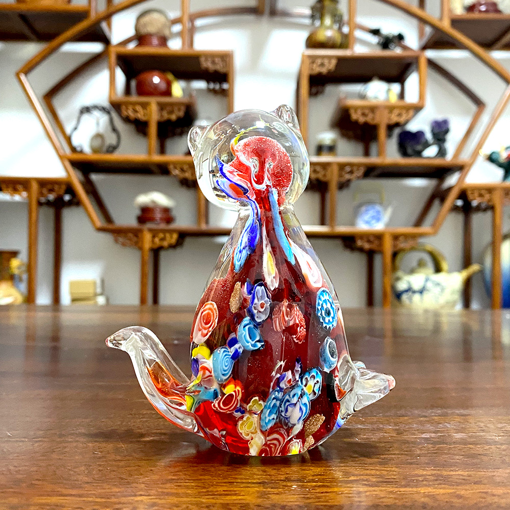 Art Craft Cat - Modern Art Hand Blown Glass Cat