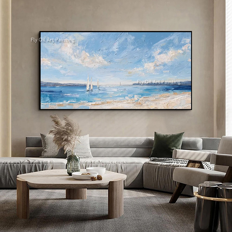 Bright Ocean Sailboat Impasto  - Painting Knife Palette review and price