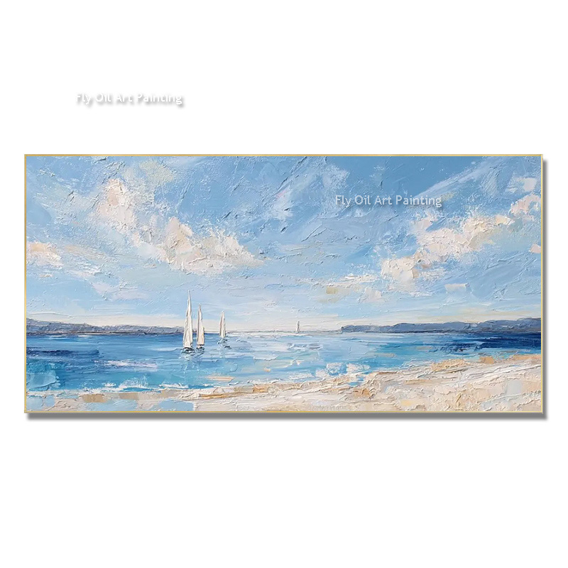 Bright Ocean Sailboat Impasto  - Painting Knife Palette review and price