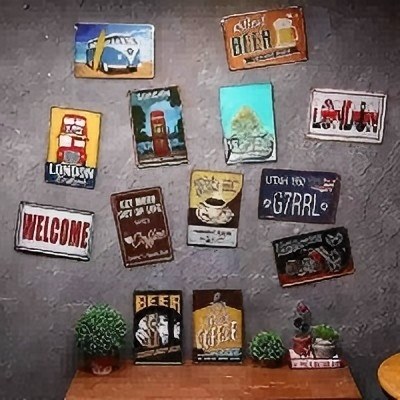 2D Vintage Metal Sign, Flat Wa - Art Craft Club review and price