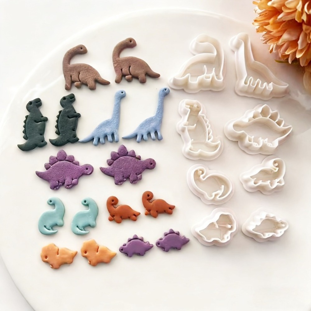 8pcs Cute Dinosaur Clay Cutter - Dinosaur And Craft review and price