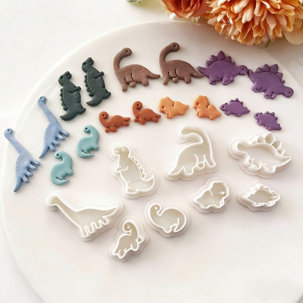 8pcs Cute Dinosaur Clay Cutter - Dinosaur And Craft review and price