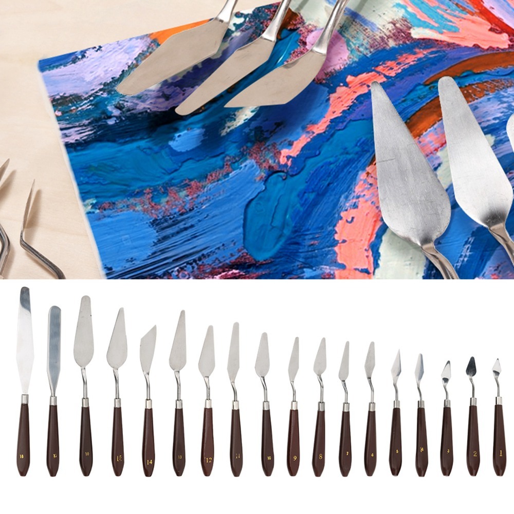 18PCS solid stainless steel St - Painting Knife Palette review and price