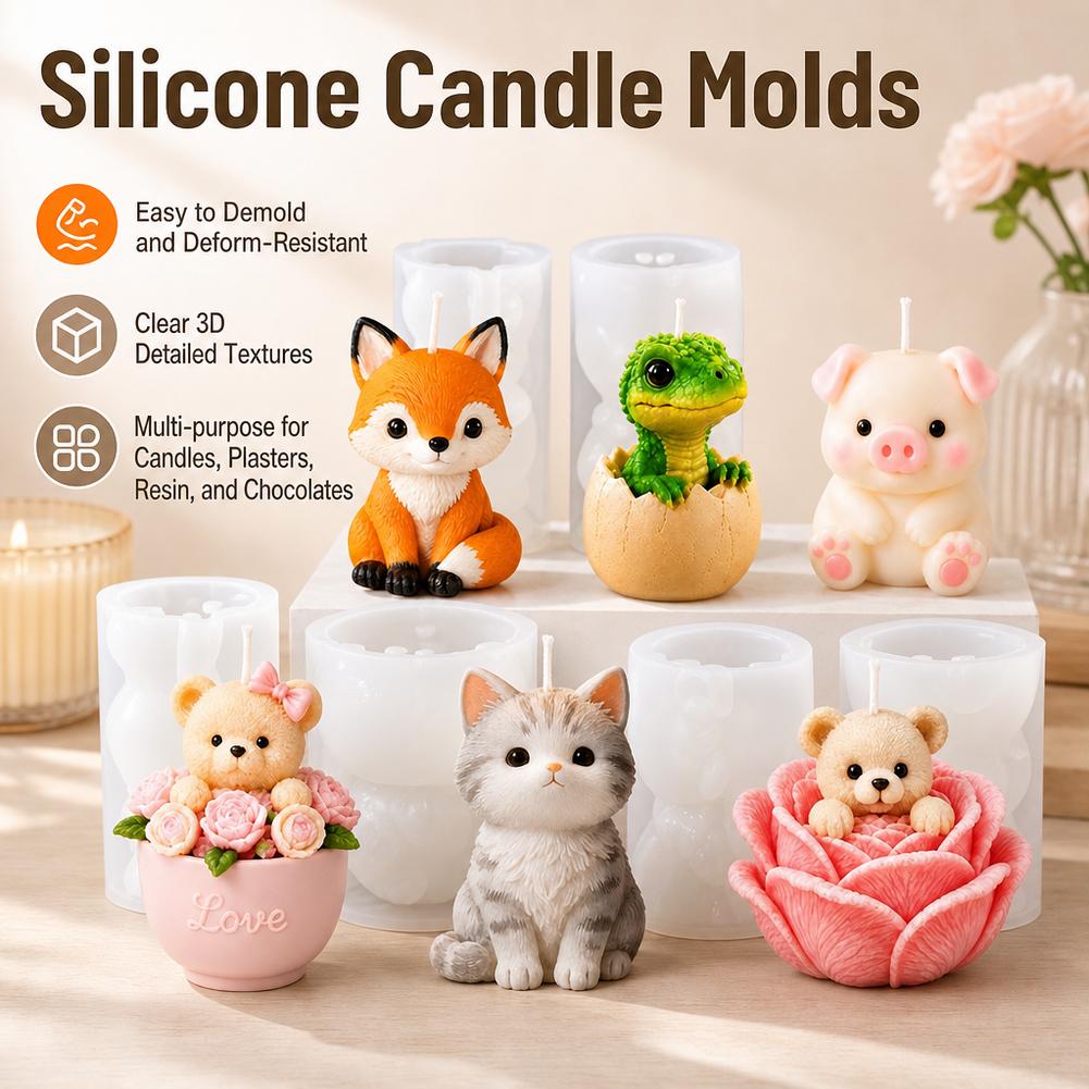 1pc Cute Animal Silicone Candl - Dinosaur And Craft review and price