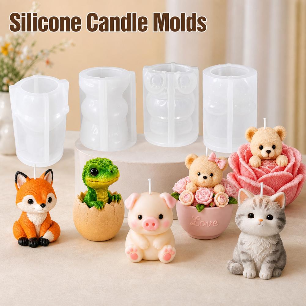 1pc Cute Animal Silicone Candl - Dinosaur And Craft review and price