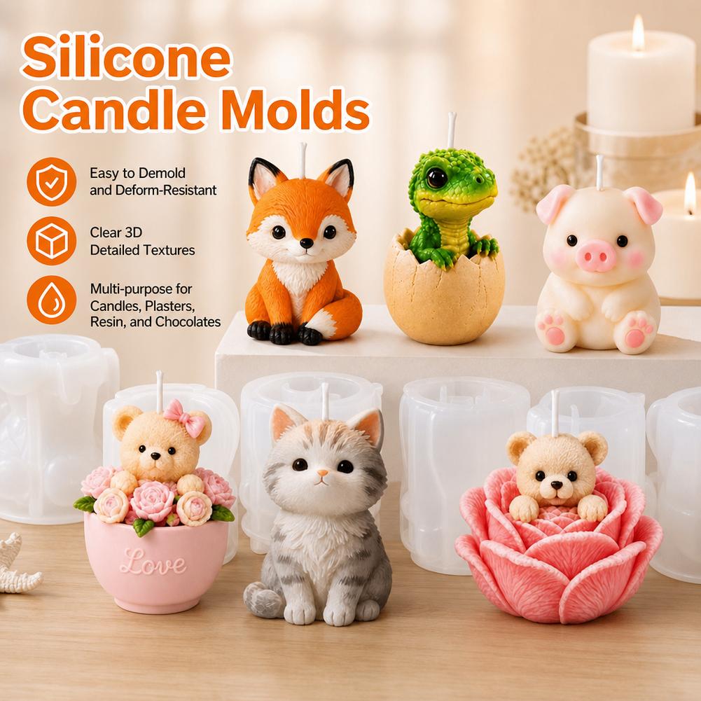 1pc Cute Animal Silicone Candl - Dinosaur And Craft review and price